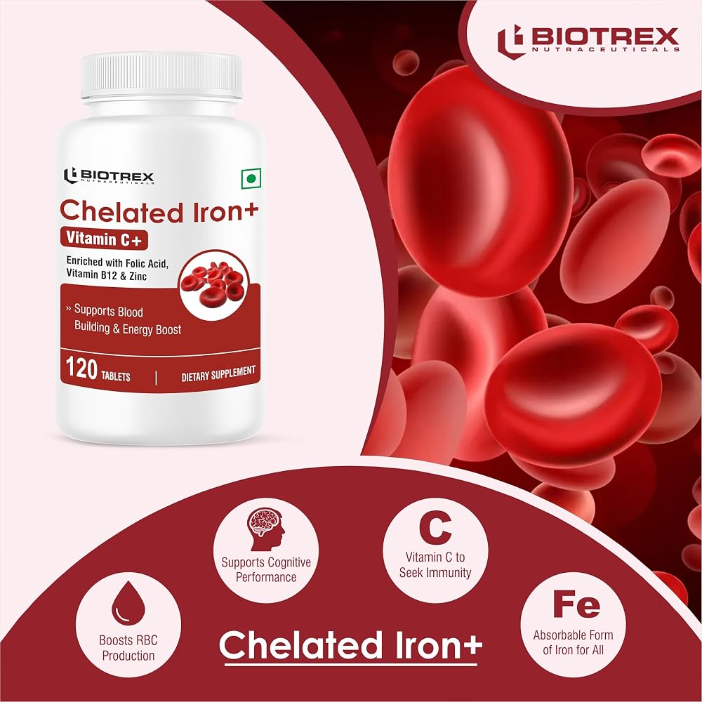 Biotrex Nutraceuticals Chelated Iron + Vitamin C - 90 Tablets - image 5