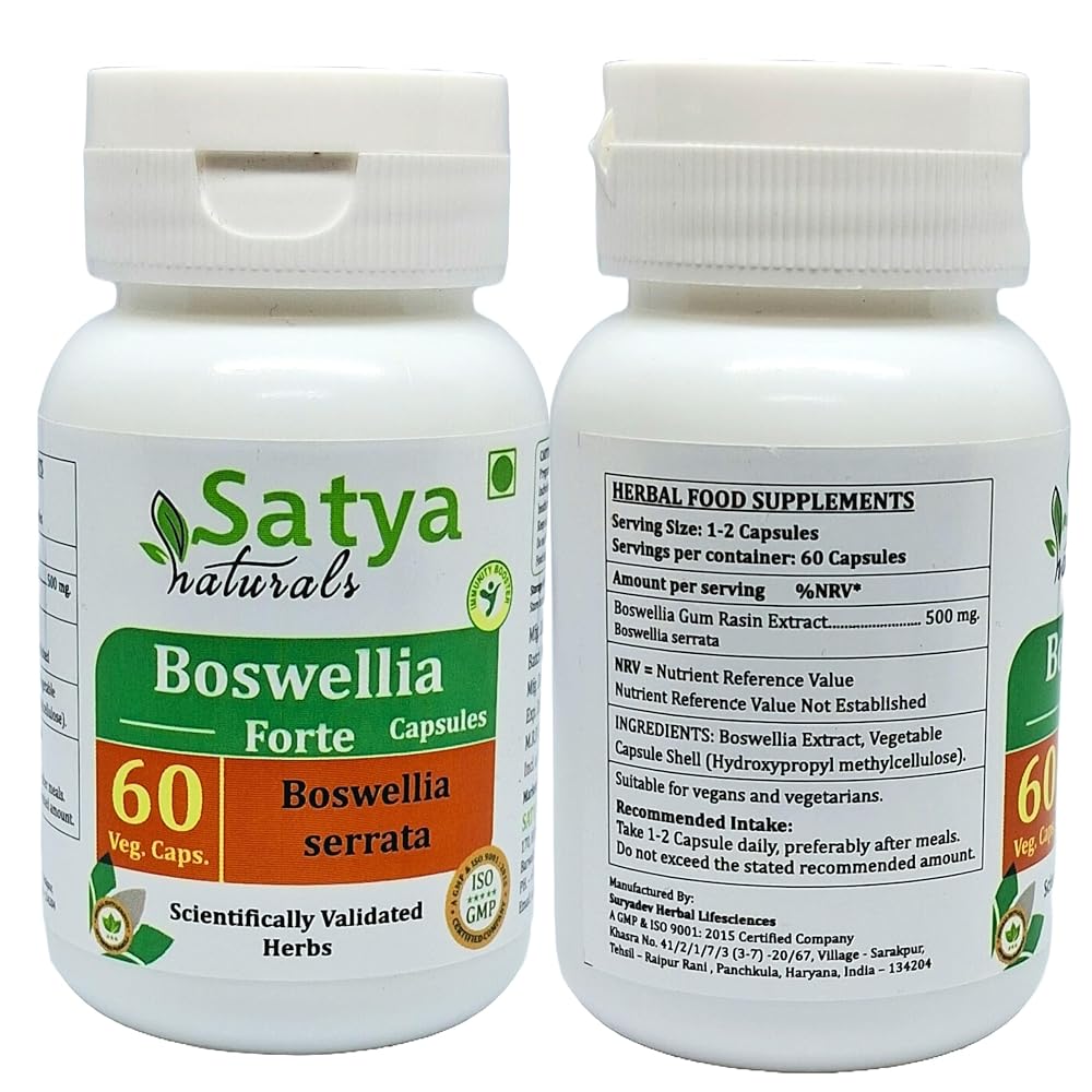 Satya Naturals Boswellia Forte Capsules 500 mg. 60 Veg. Capsule