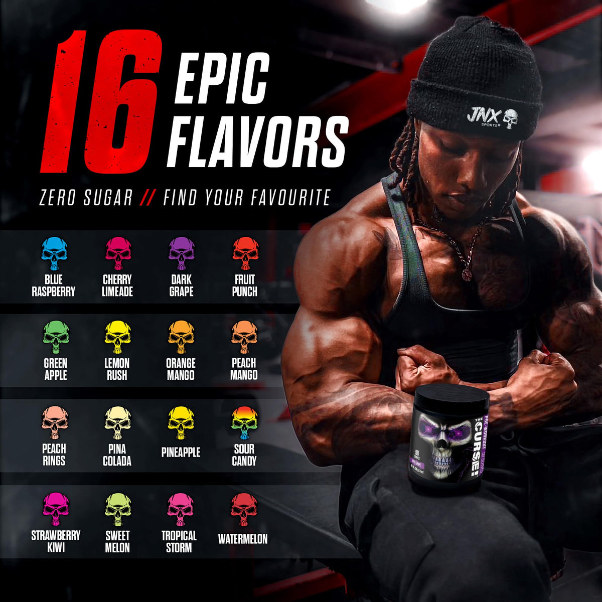 JNX SPORTS The Curse! Pre Workout Powder for Men & Women