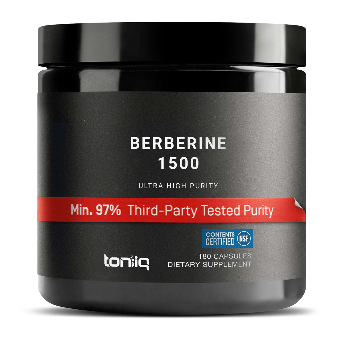 Toniiq NSF Certified Ultra High Strength Berberine HCl - 180 Capsules