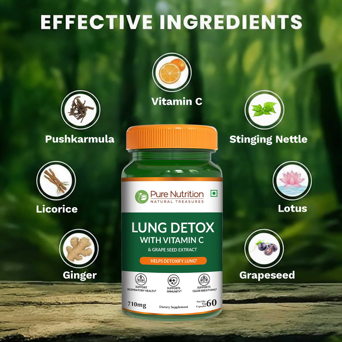 Pure Nutrition Lung Health Supplement Herbal Support - 60 Capsules - image 6