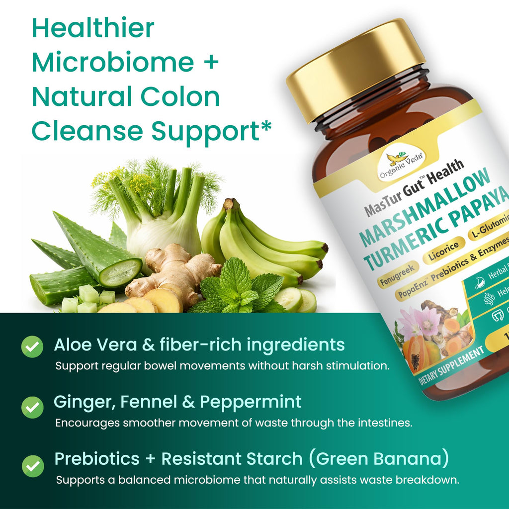 Organic Veda Marshmallow Turmeric MasTur Gut Health Supplement - 120 Capsules - image 8