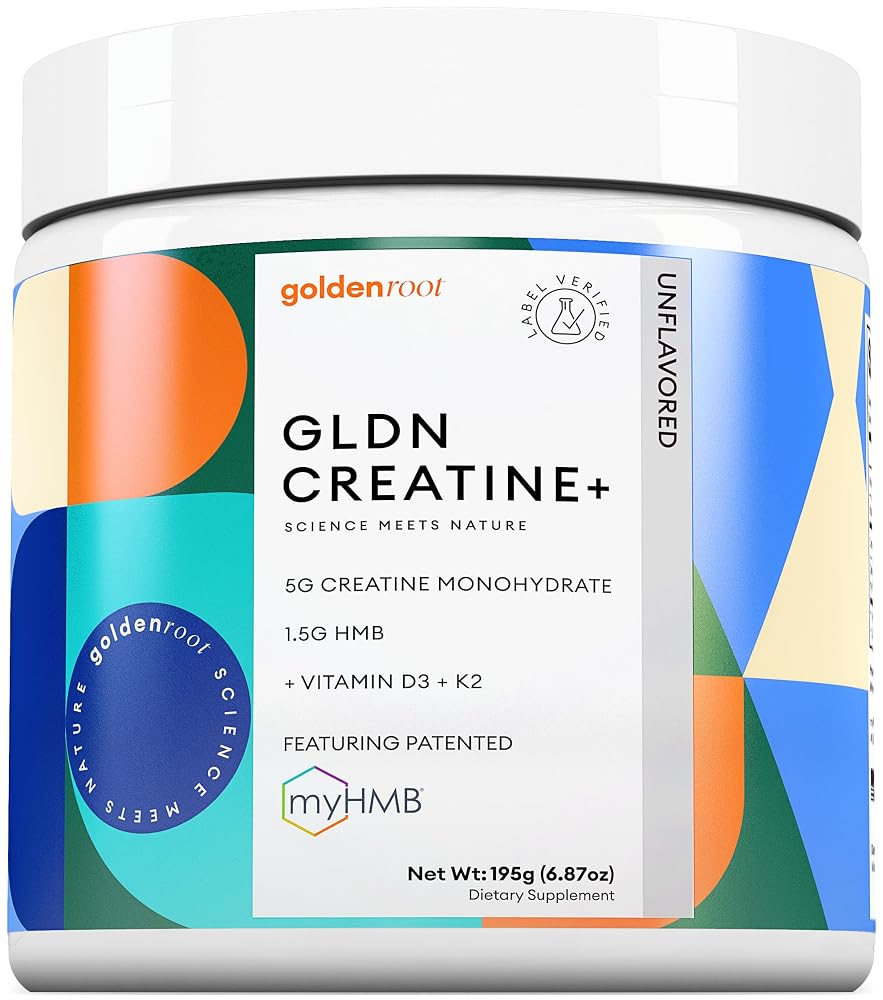 GoldenRoot GLDN Creatine HMB Powder Muscle Support - 30 Servings