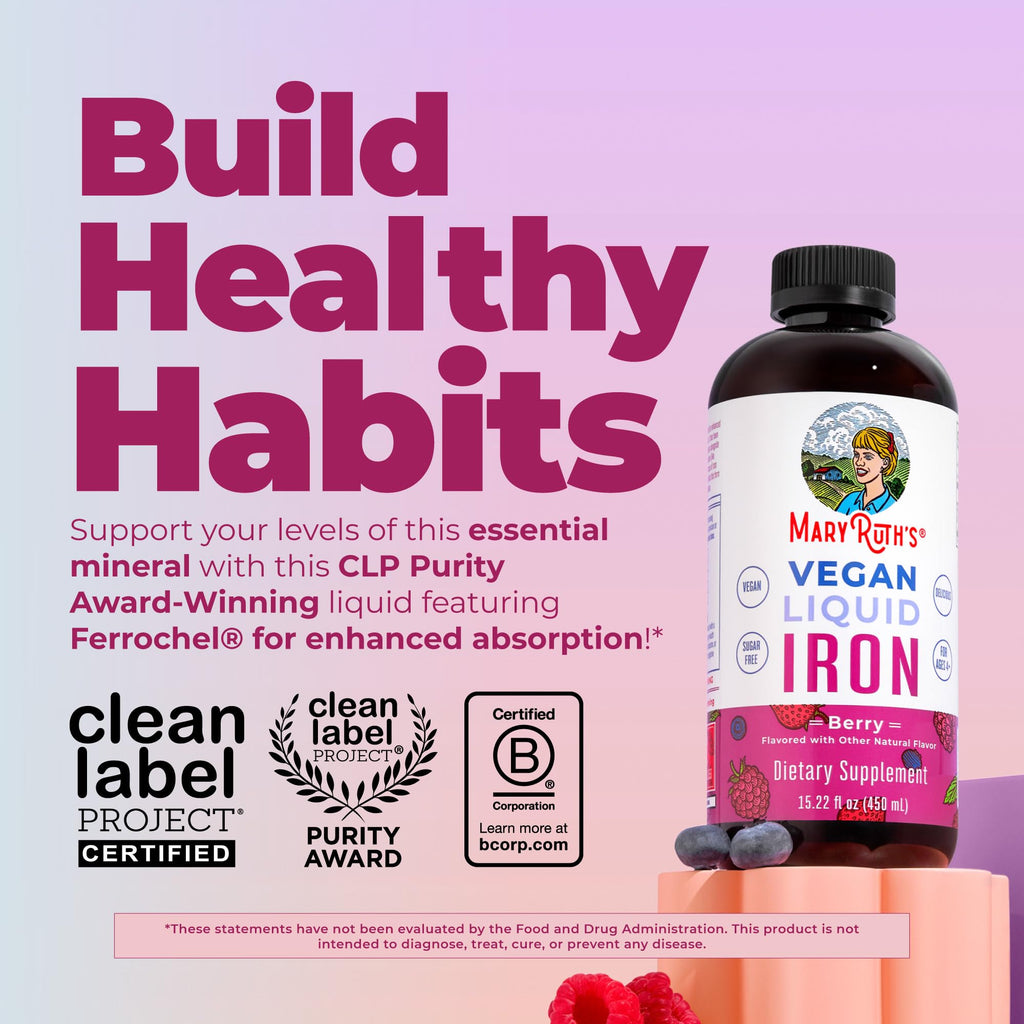 MaryRuth's Liquid Iron Supplement for Women, Men & Kids - 15.22 Fl Oz - image 2