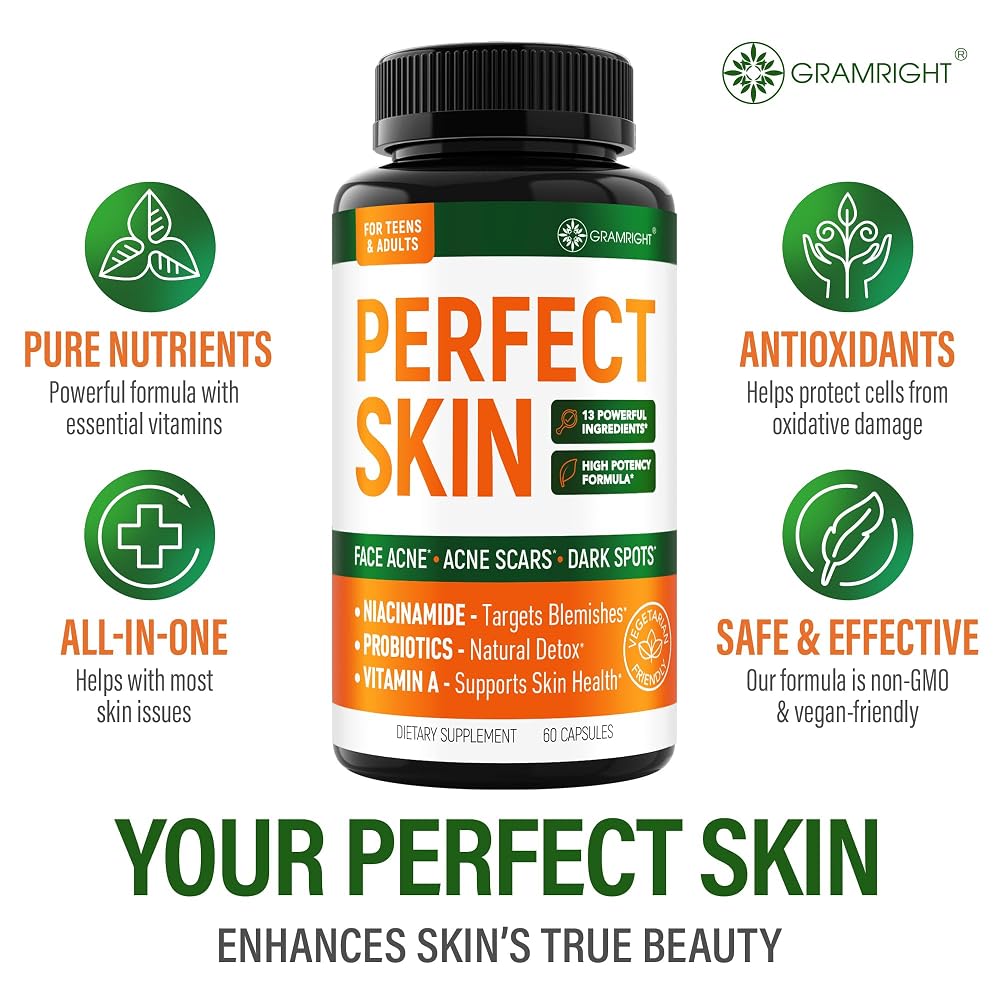 GRAMRIGHT Perfect Skin Pills Clear Skin Supplement - 60 Capsules - image 6