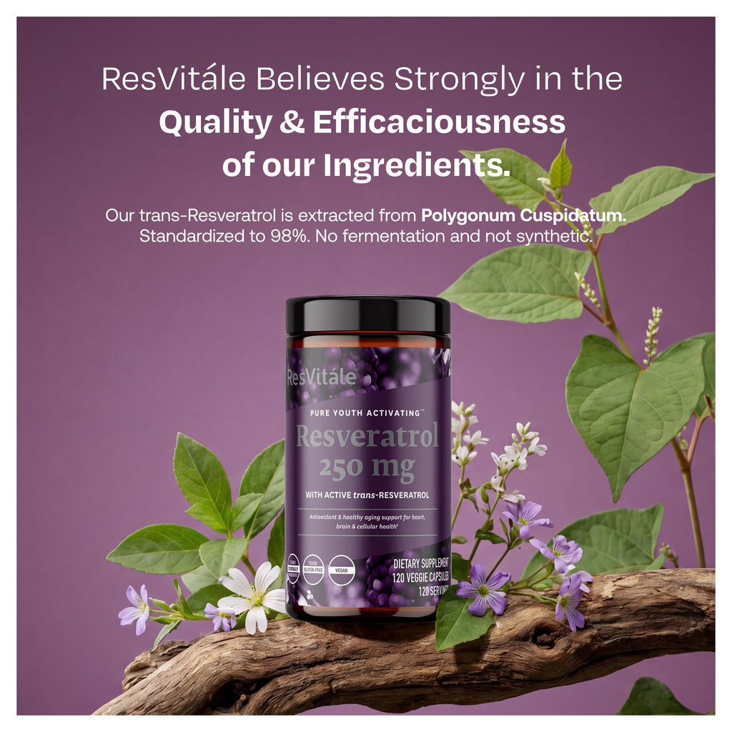 ResVitale Resveratrol 250 mg Antioxidant - 120 Vegetarian Capsules - image 4