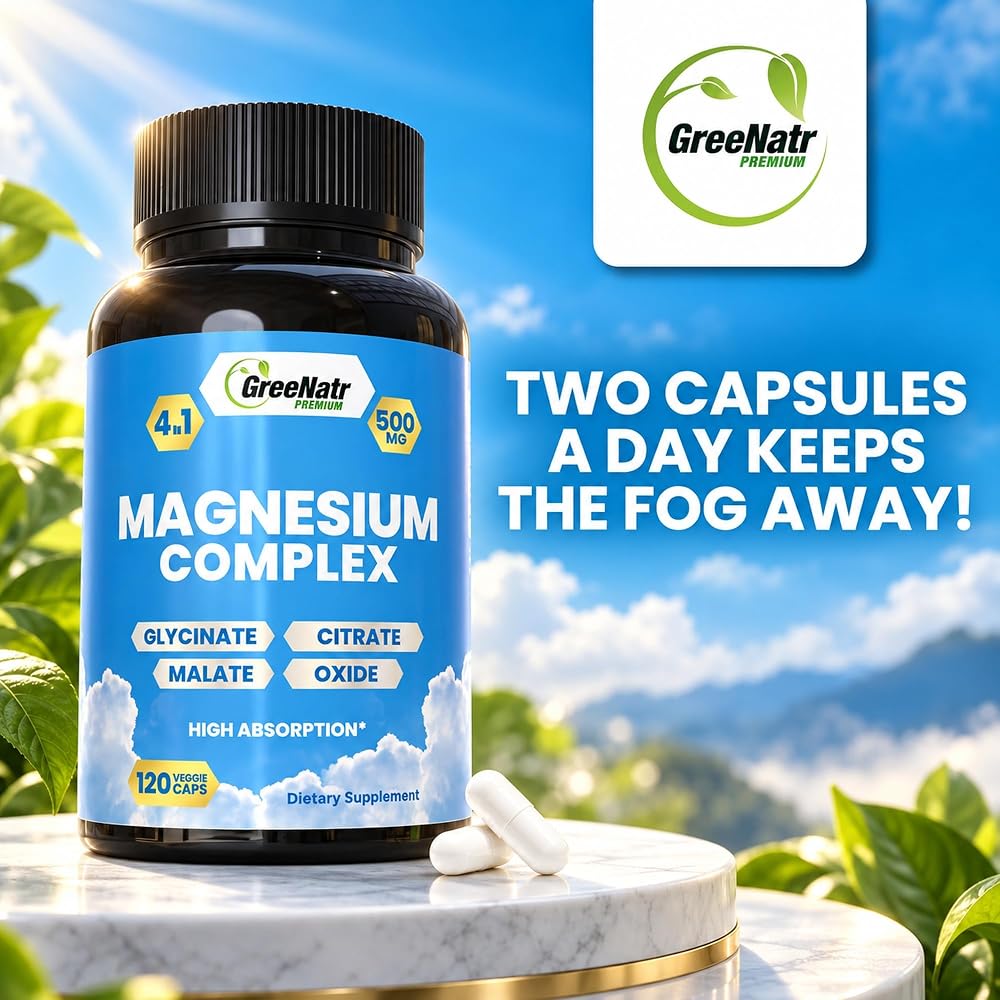 GreeNatr Magnesium Supplement 4-in-1 Blend - 120 Capsules - image 6