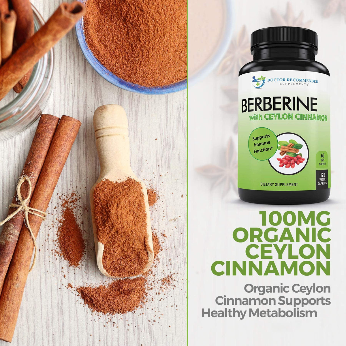 DOCTOR RECOMMENDED SUPPLEMENTS Berberine with Ceylon Cinnamon