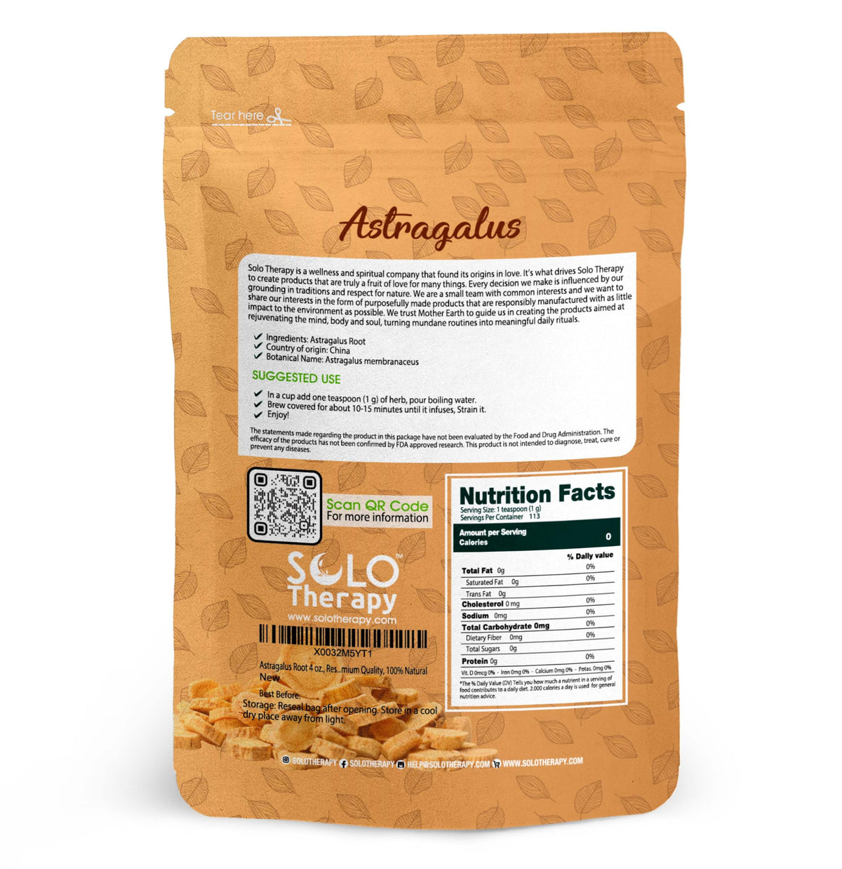 Solo Therapy Astragalus Root Dried Cut - 4 oz. - image 3