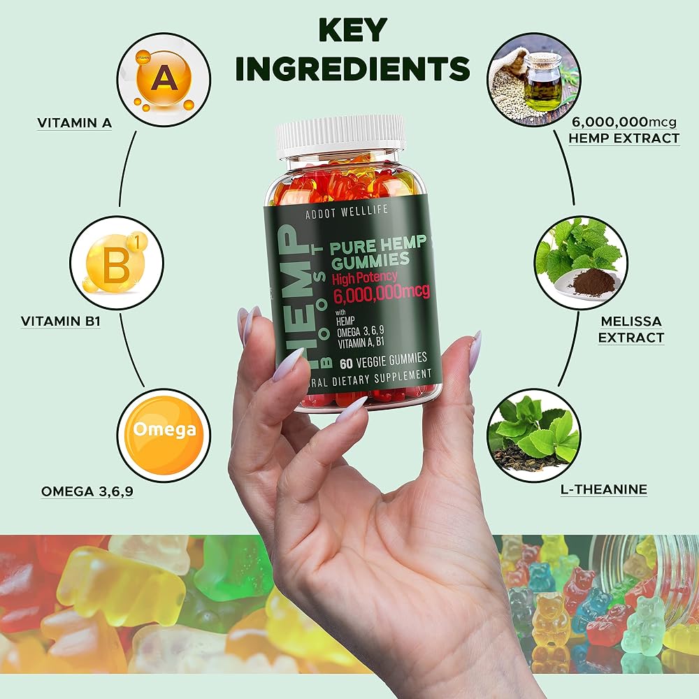 ADDOT WellLife Pure Hemp Gummies with Omega 3-6-9 - 60 Gummies - image 5
