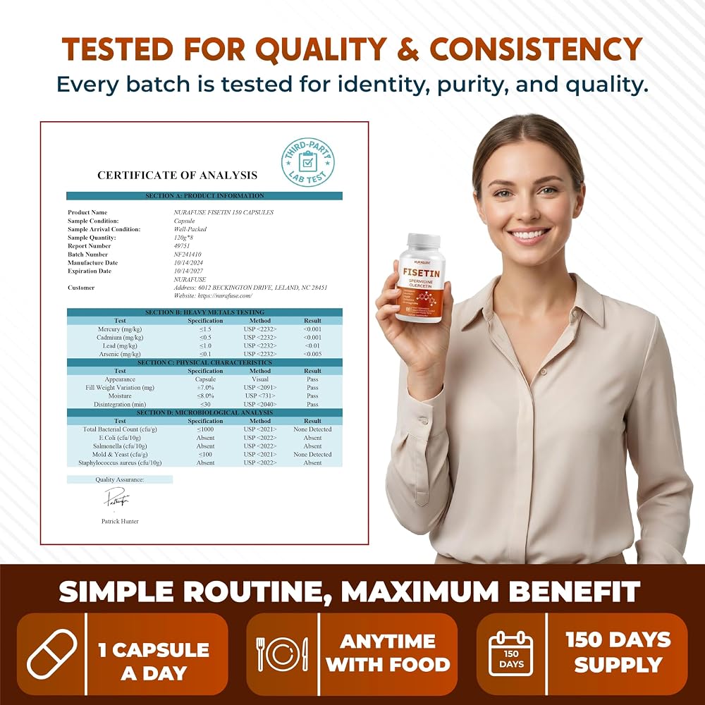 NuraFuse Fisetin 9-in-1 Complex Antioxidant Wellness - 150 Capsules - image 8