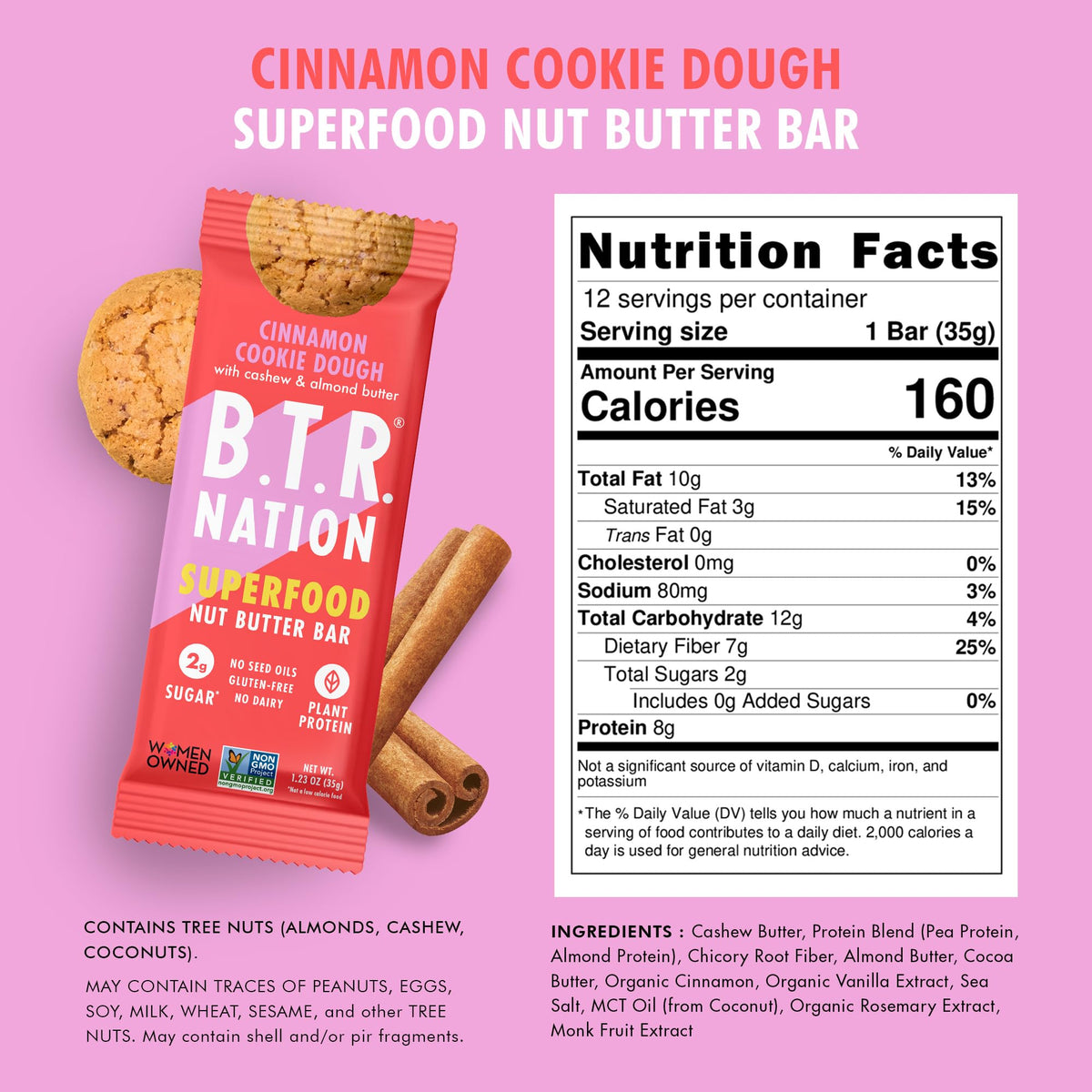 B.T.R. Vegan Keto Superfood Protein Bars