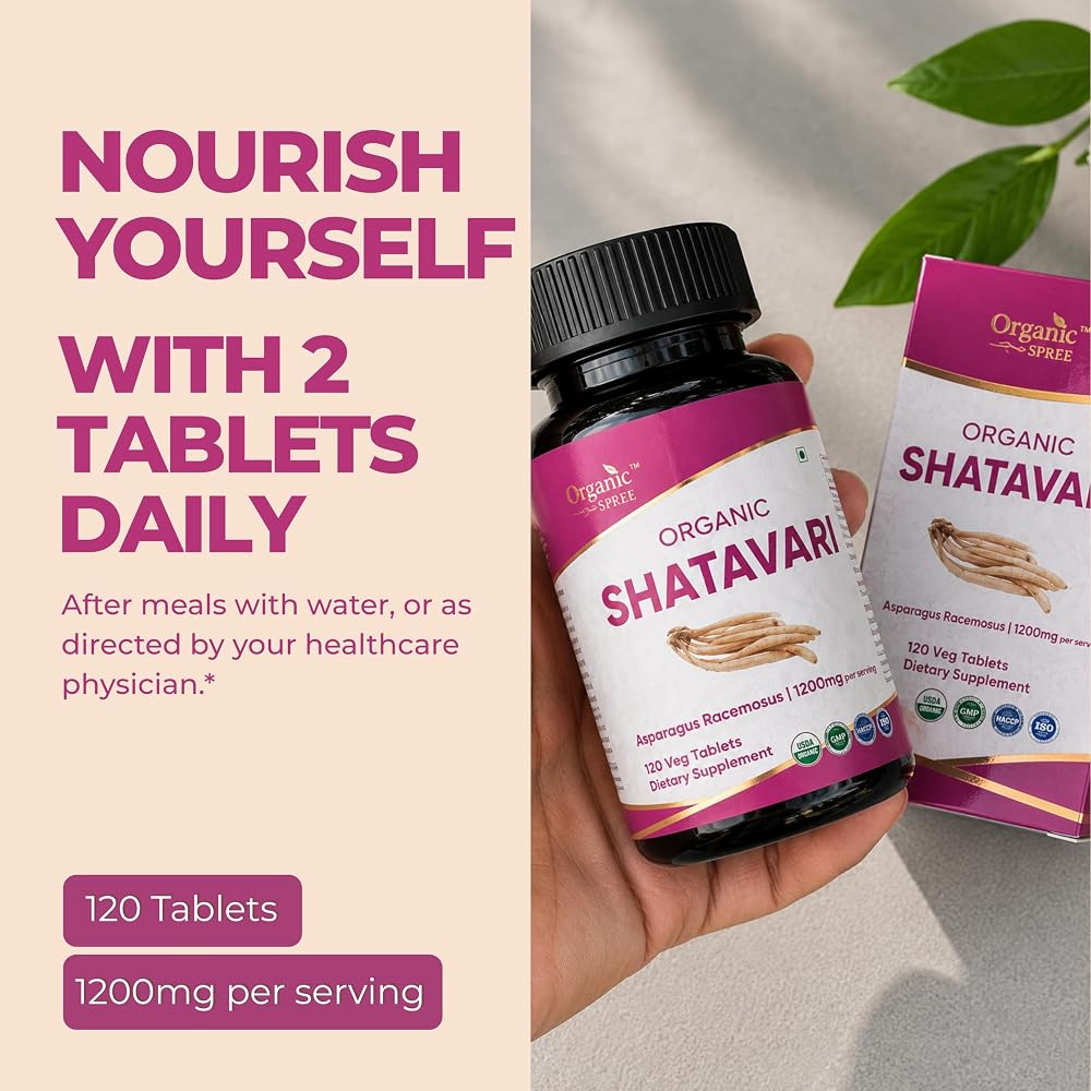 ORGANIC SPREE Shatavari 120 Vegetarian Tablets - 60 Days Supply - image 3