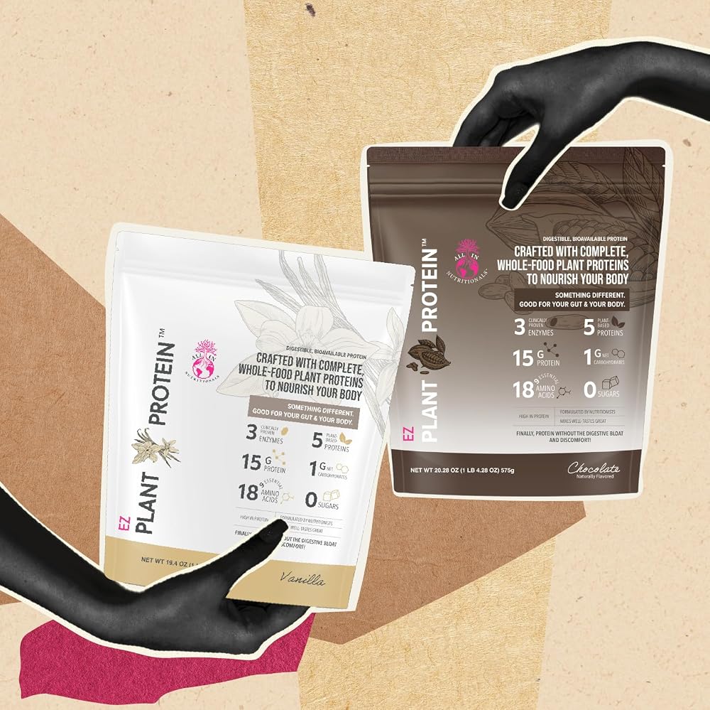 All In Nutritionals EZ Plant Protein Powder Chocolate - 19.4 oz - image 5
