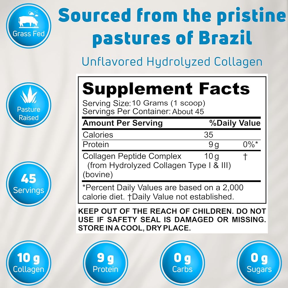 NUELATION Grass Fed Collagen Peptides Powder - 45 Servings - image 3