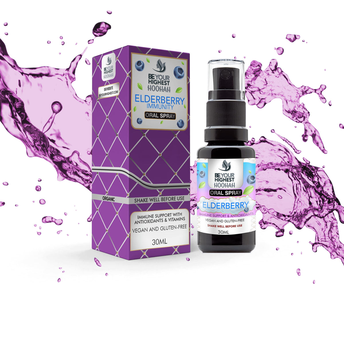 Be Your Highest Organic Elderberry Mushroom Oral Spray - 1 Fl Oz