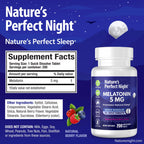 Nature's Perfect Night Melatonin 5mg Quick Dissolve Tablets - 200 Count - image 3