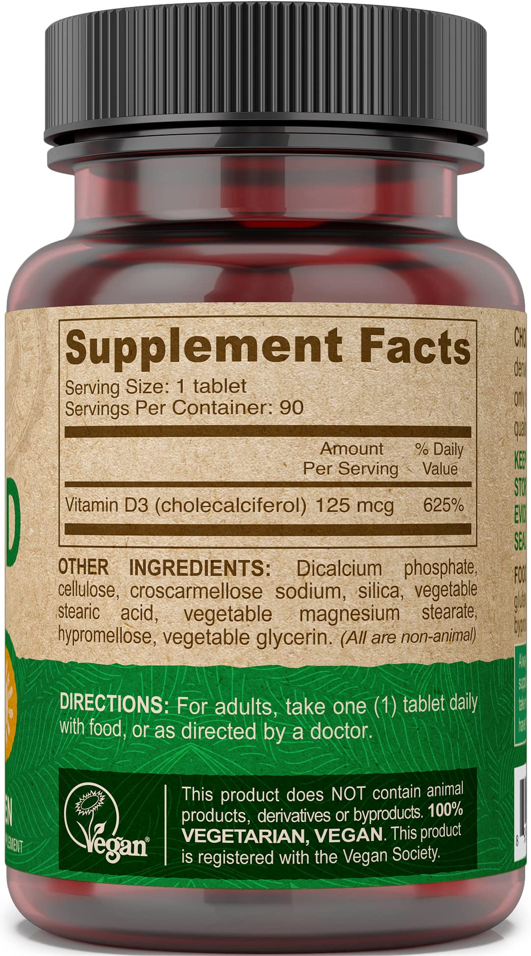 DEVA Vitamin D3 5000 IU Vegan Supplement - 90 Tablets - image 4