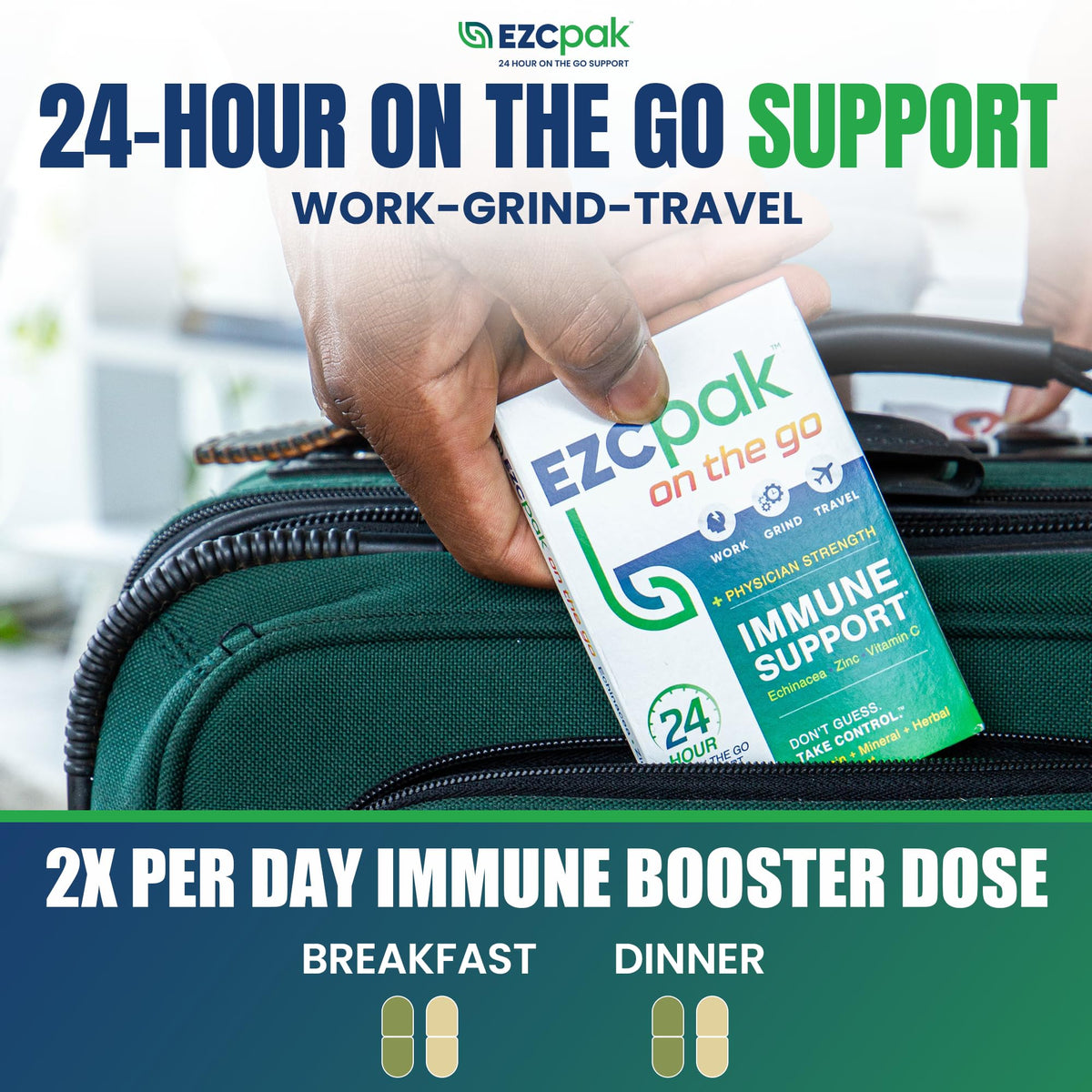 EZC Pak On The Go Immune System Booster with Echinacea