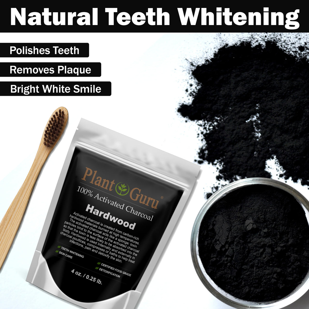 Plant Guru Activated Charcoal Powder Food Grade - 8 oz - image 3