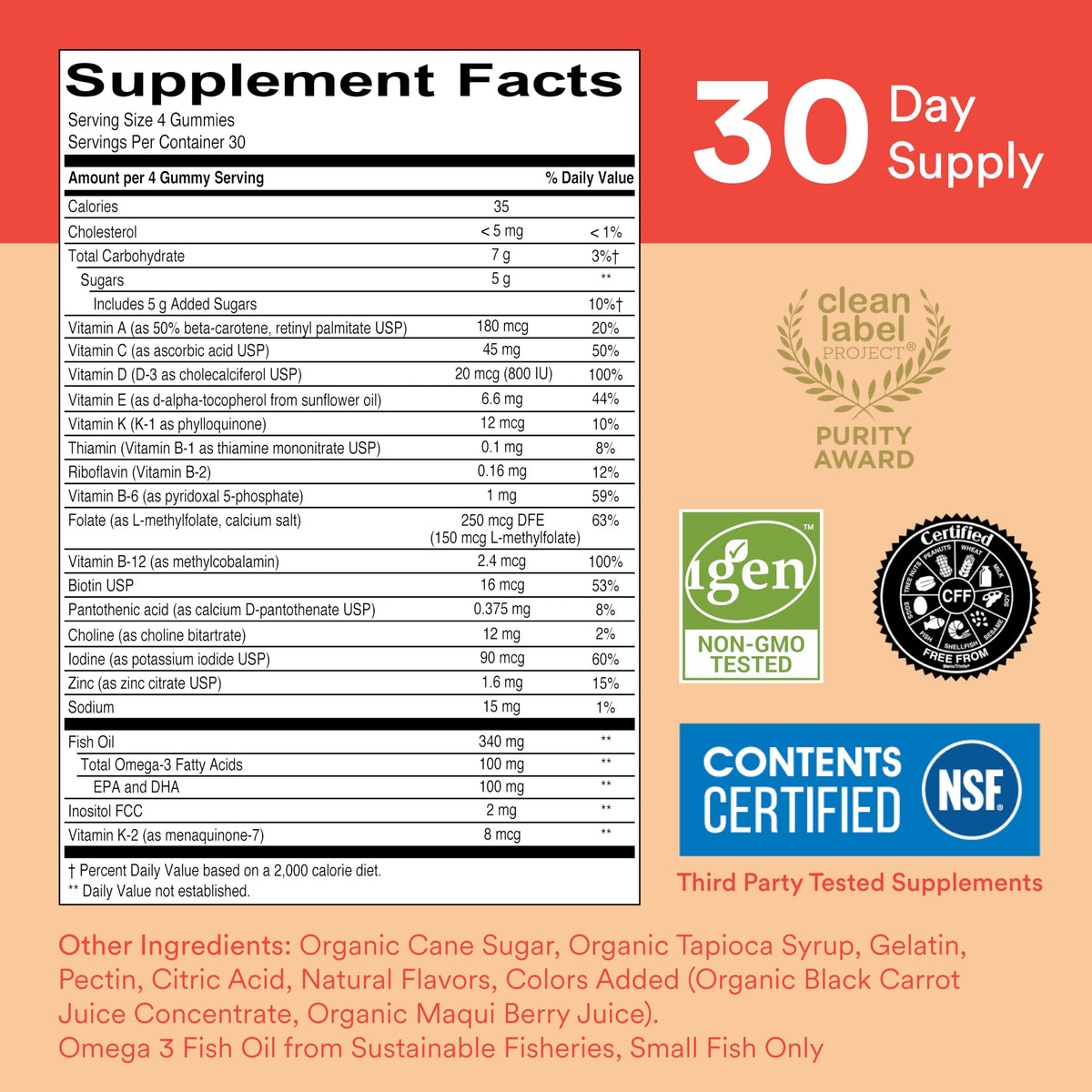 SmartyPants Kids Multivitamin Gummies with Omega 3 - 120 Ct - image 2