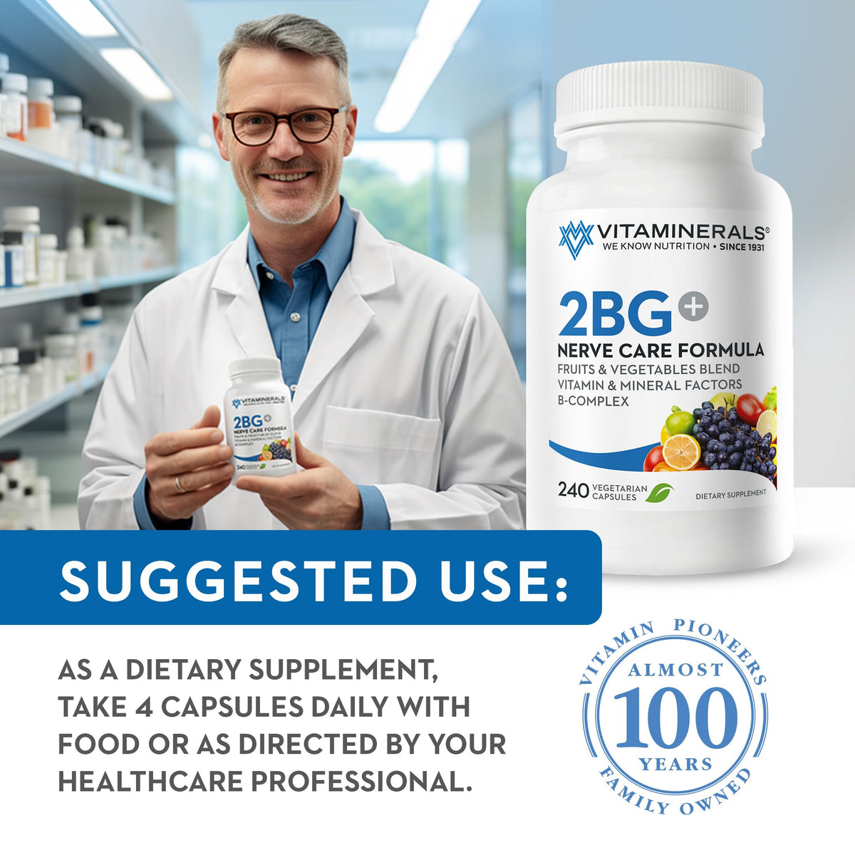 Vitaminerals 2BG+™ B Complex Immune Support High Potency B Complex