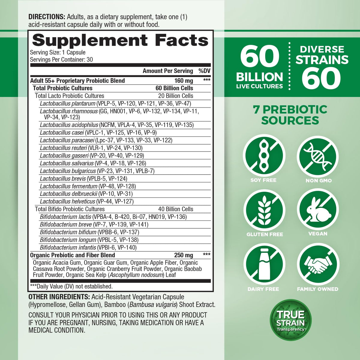Vital Planet Vital Flora Adults Over 50 Daily Probiotic 60 Billion CFU - image 2