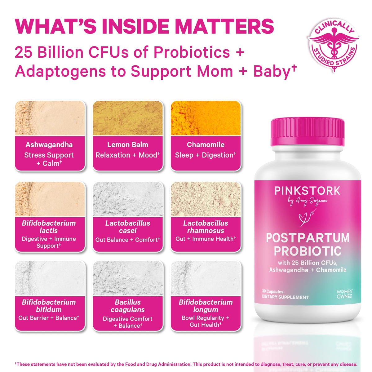 Pink Stork Postnatal Probiotics for Women - 30 Capsules - image 2