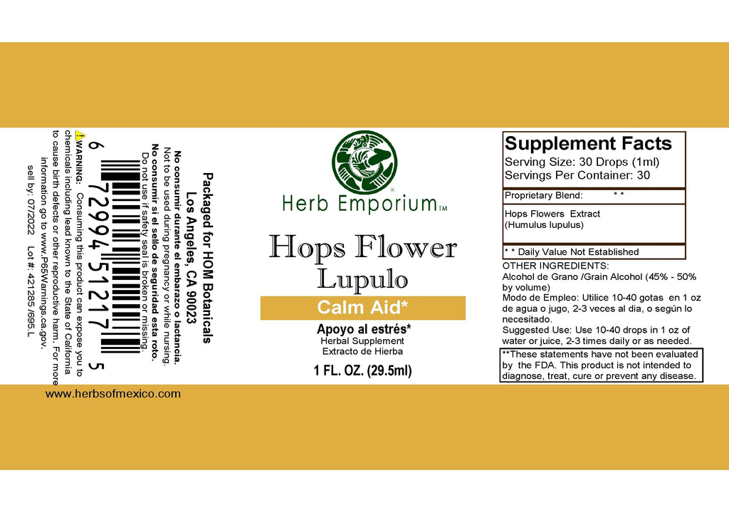 Herb Emporium Hops Flower Extract Stress Support - 1 Fl Oz - image 2