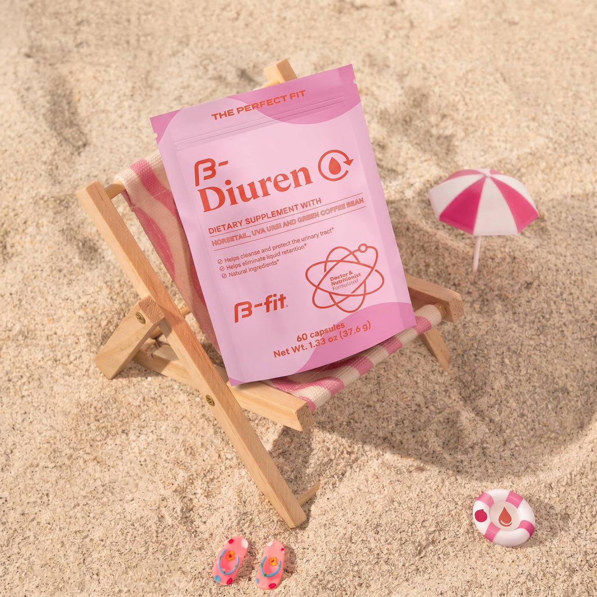 B-FIT B Diuren Diuretic Capsules with Horsetail & Uva Ursi - 60 Capsules - image 2