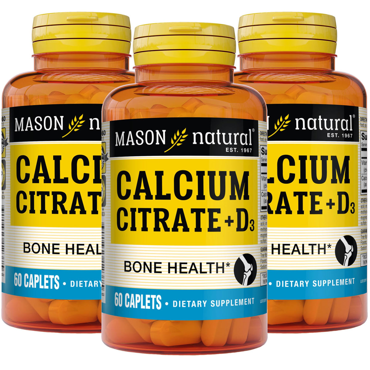 MASON NATURAL Calcium Citrate Plus Vitamin D3 - 180 Caplets