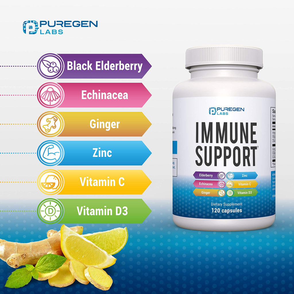 P Puregen Labs Puregen Labs 6 in 1 Immune Support - 120 Capsules - image 4