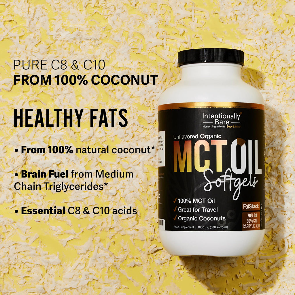 Intentionally Bare Organic MCT Oil C8 & C10 Softgels - 300 Count - image 4