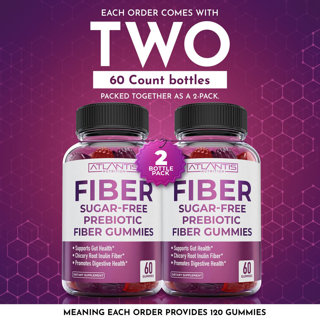 Atlantis Nutrition Sugar Free Fiber Gummies for Digestive Health - 120 Gummies - image 2