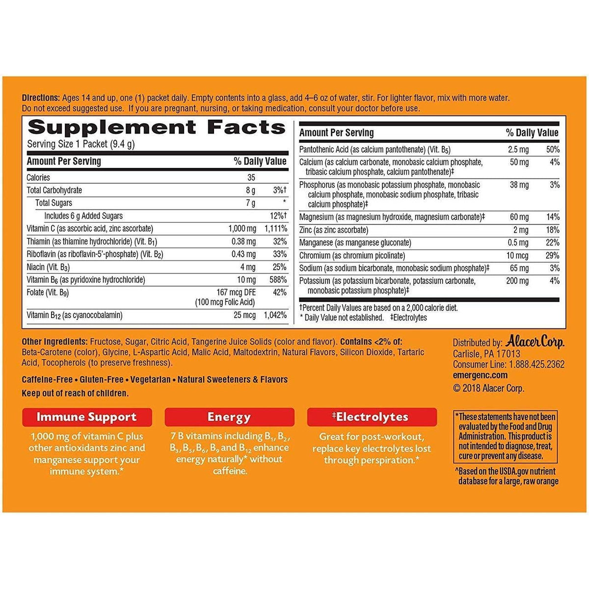 Emergen-C Tangerine Vitamin C Powder - 30 Packets - image 2