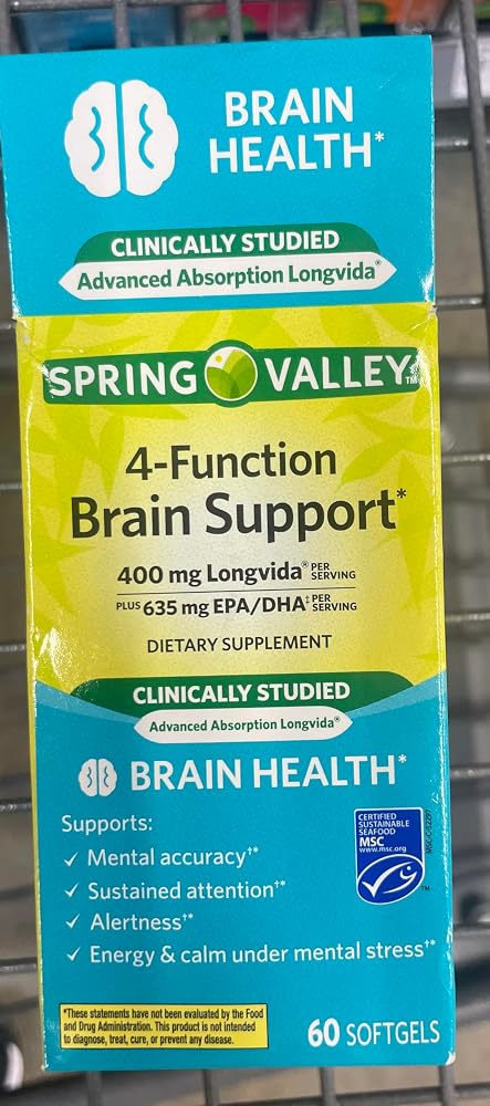 Generic Spring Valley 4-Function Brain Support Softgels - 60 Count
