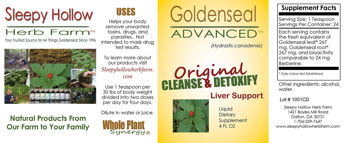 Sleepy Hollow Herb Farm Goldenseal Cleanse & Detoxify 4 oz.