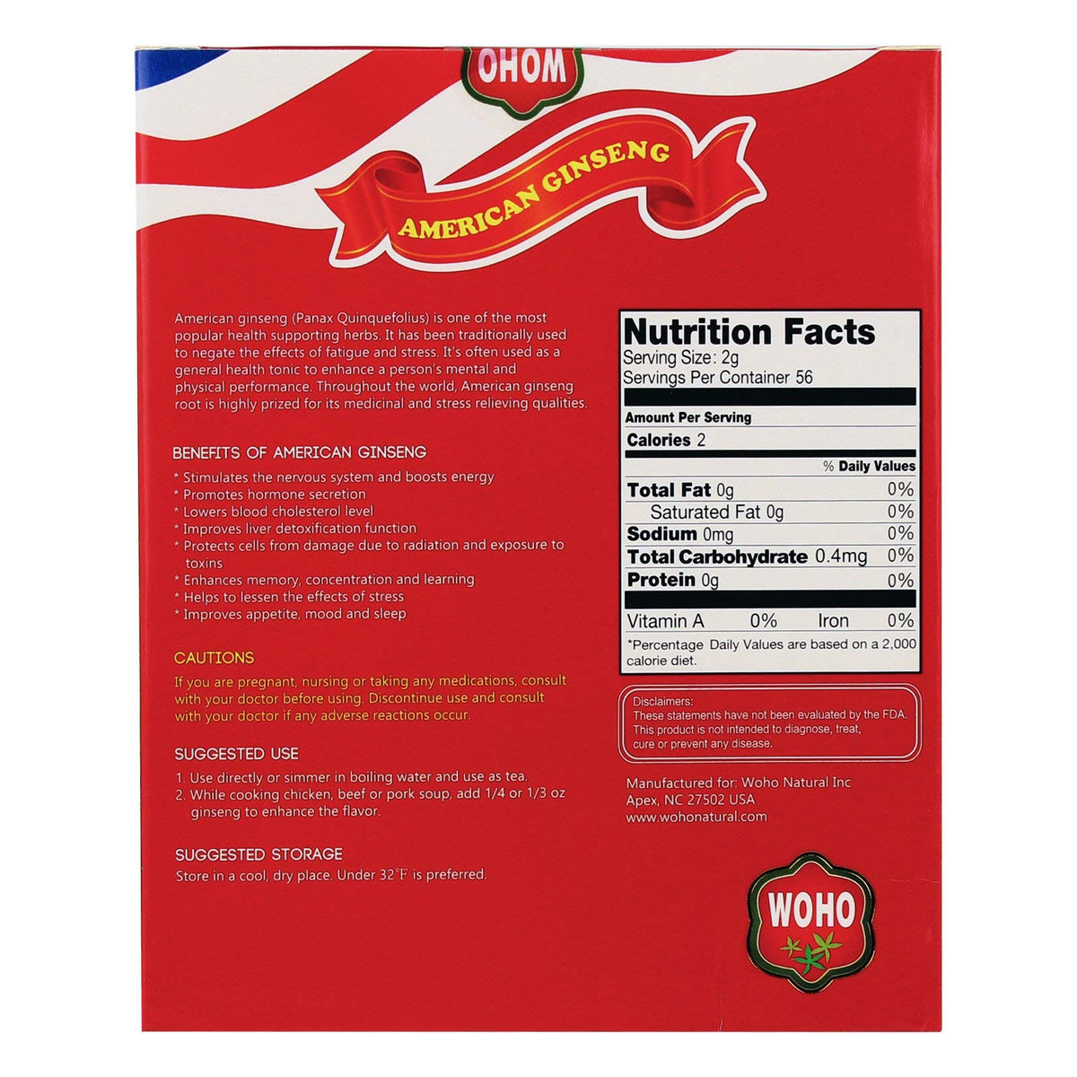 woho American Ginseng Long Small - 4 oz - image 3