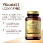 Solgar Vitamin B2 (Riboflavin) 100mg - 100 Vegetarian Capsules - image 3