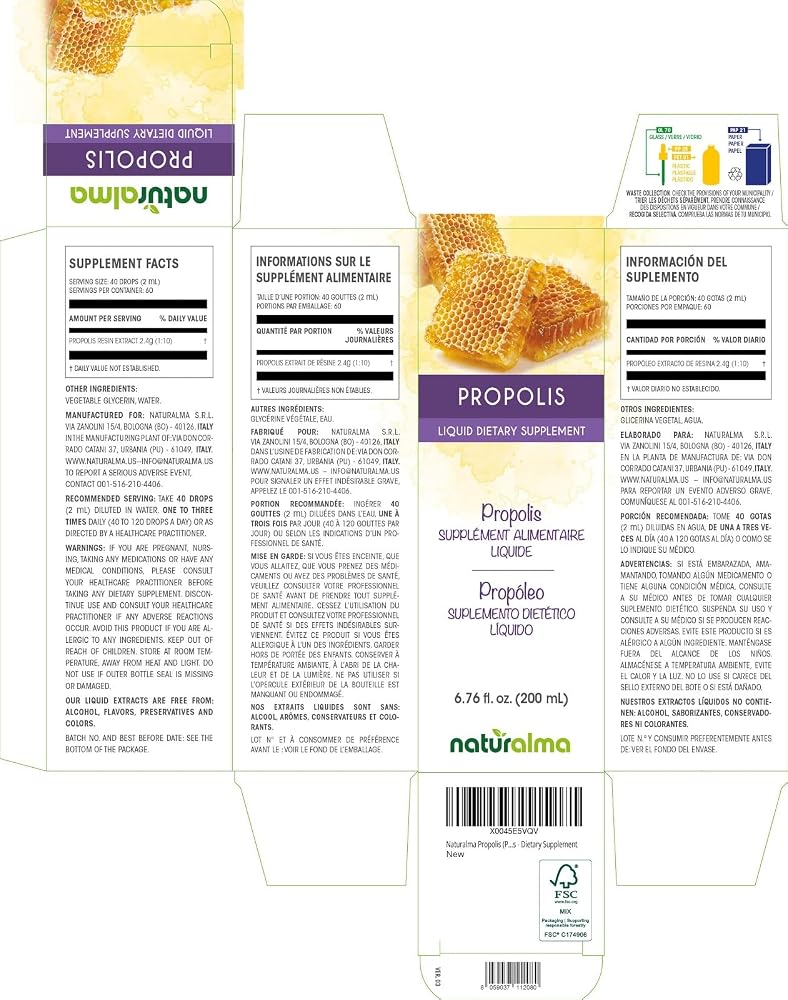 Naturalma Propolis Resin Alcohol-Free Tincture - 6.76 fl oz - image 2