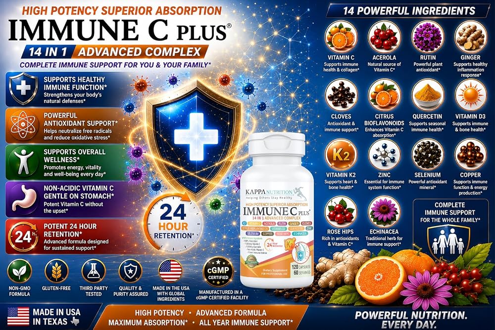 KAPPA NUTRITION Immune C Plus 14 in 1 Complex - 120 Capsules - image 5