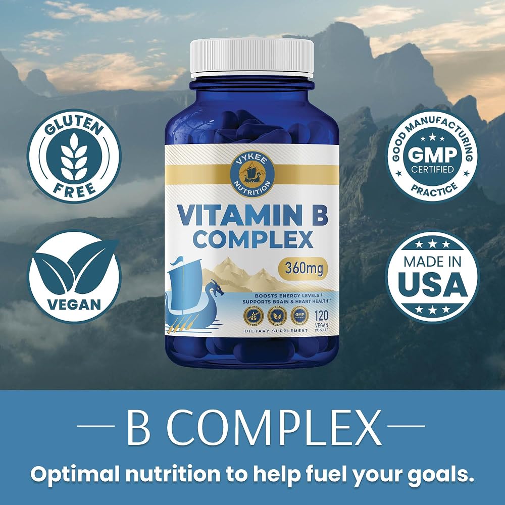 Vykee Nutrition B Complex Supplement 750mcg Folate - 120 Capsules - image 2