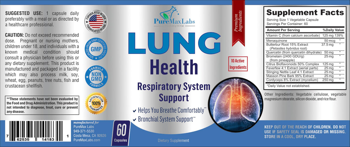 YUMMYVITE Lung Support Supplement for Clear Lungs - 60 Capsules - image 6