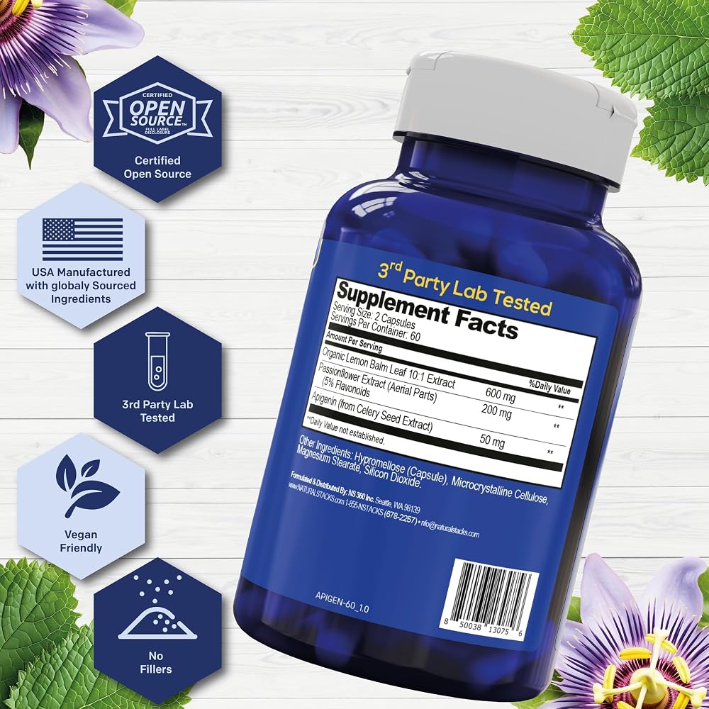 Natural Stacks Smart Apigenin Sleep Supplement - 120 Capsules - image 2