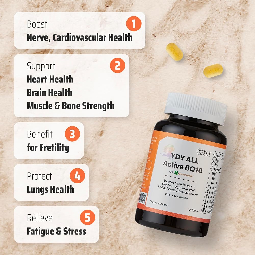 YDY Nutrition All Active BQ10 CoQ10 100mg B Complex - 60 Tablets - image 3