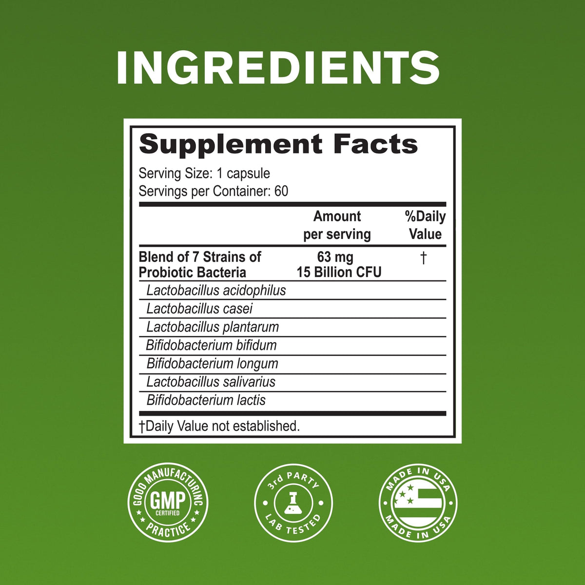 NaturalSlim Good Flora Probiotics for Women and Men - 60 Capsules - image 7
