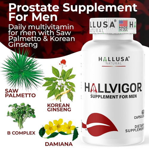 "N/A" Hallusa Hallvigor Prostate Health Men's Multivitamin - 60 Capsules - image 2