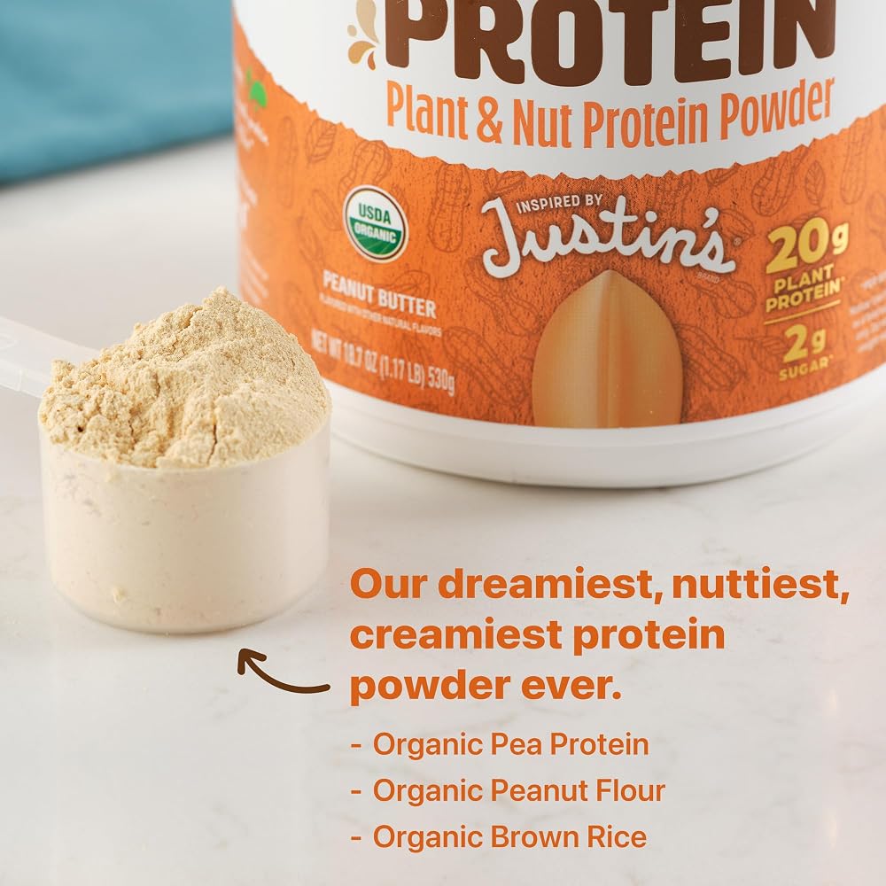 Orgain X Justin's Peanut Butter Protein Powder - 1.17 lb - image 4