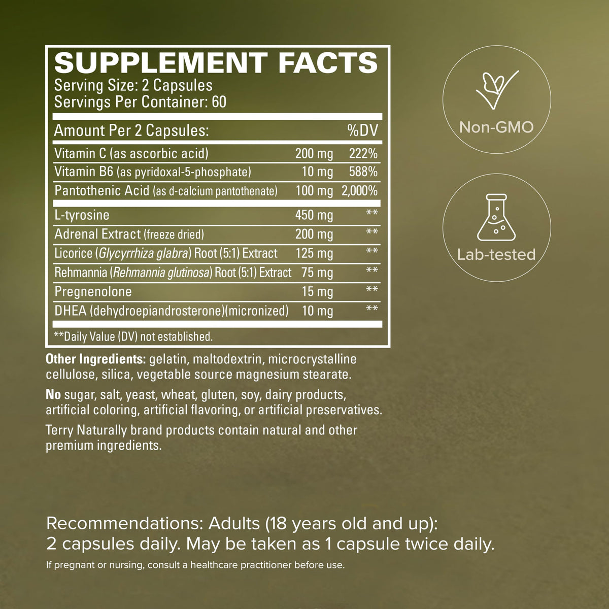 Terry Naturally Adrenaplex Maximum Adrenal Support - 120 Capsules - image 5
