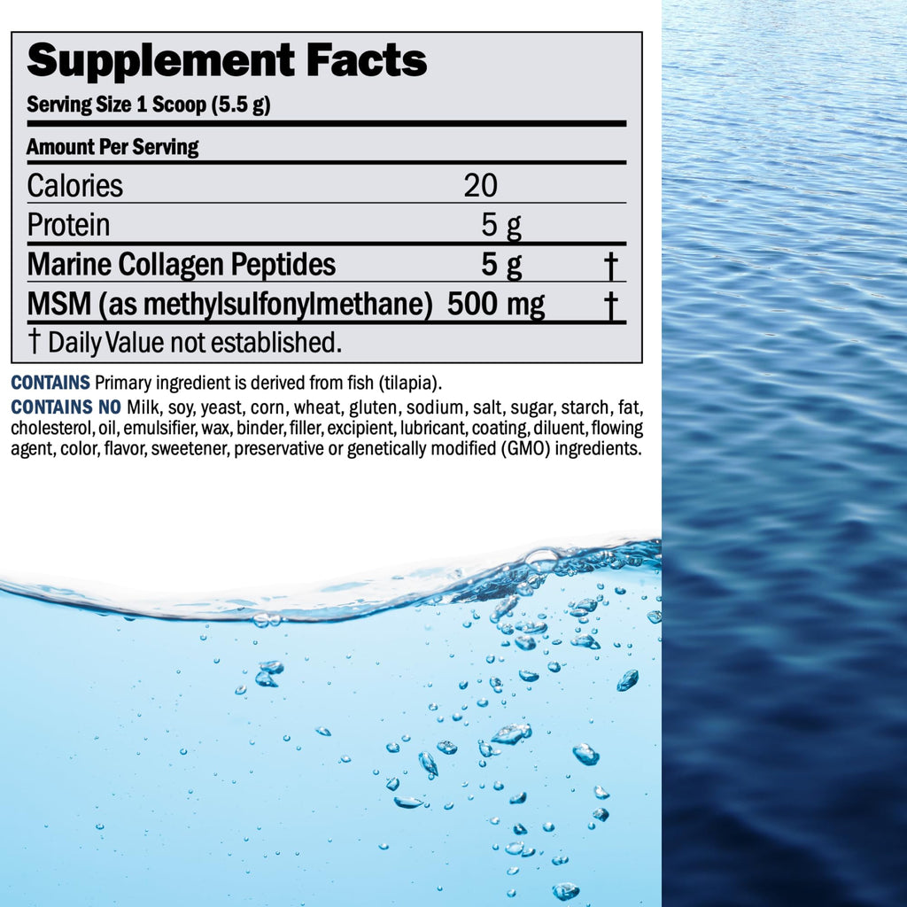 ANDREW LESSMAN Marine Collagen Peptides Powder and MSM Servings